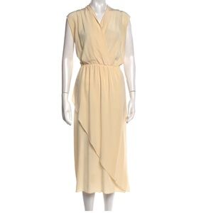 Vince Cream Silk Midi Dress Size: L